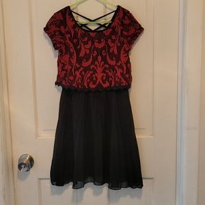 Black and red ruffled Sheen Girls dress